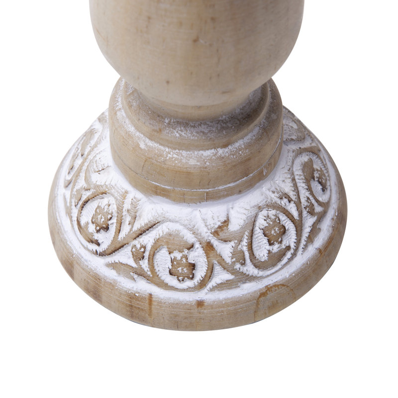 Langley Street Candlelight Lane 3 Piece Wood Tabletop Candlestick Set